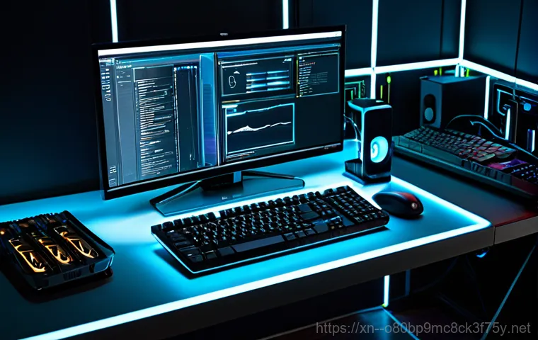 아천동 BUGCODE_USB_DRIVER - Diagnosing the Digital Clutter**
    A detailed overhead shot of a cluttered but technical desk. A c...