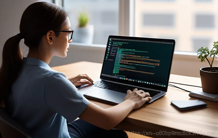 공도읍 KERNEL_SECURITY_CHECK_FAILURE - A young woman, wearing protective anti-static gloves, meticulously inspects the opened side panel of...
