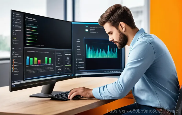 문산읍 STATUS_KERNEL_THREAD_TIMEOUT - A person with a focused and determined expression is seated at a well-lit desk, carefully inspecting...