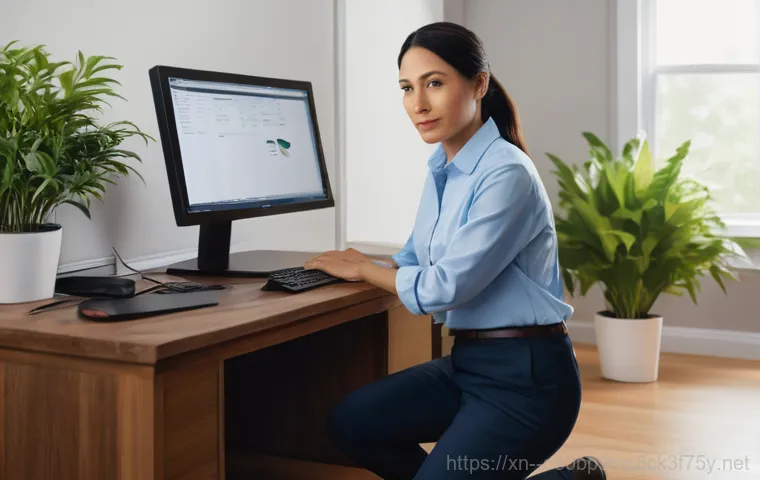 연수구 출장방문윈도우 windows 설치 - A professional computer technician, a man in his late 30s wearing a branded polo shirt, is carefully...
