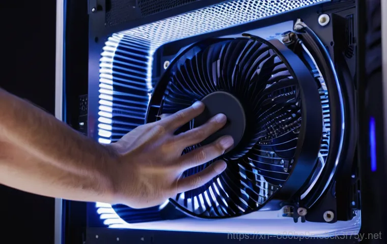 천호동 본체 꺼졌다 켜졌다 할때 - A close-up shot focusing on a pair of hands gently holding a RAM (Random Access Memory) module. One ...