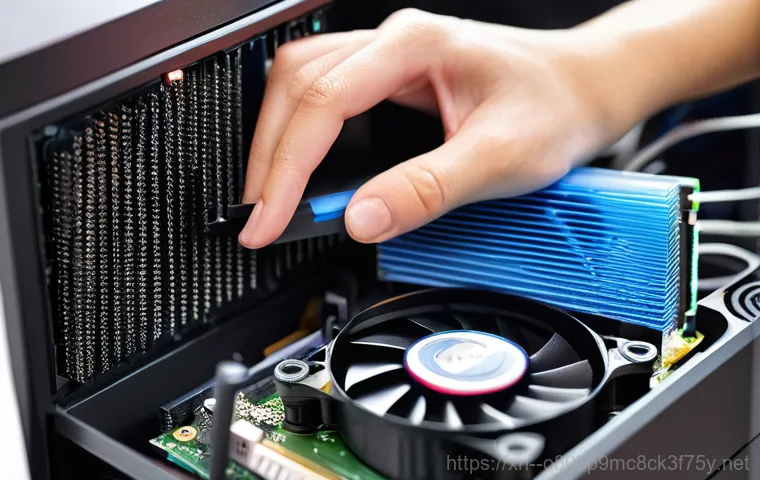 송산면 VGA조립 및 교체수리 - **A professional computer technician meticulously replacing a graphics card.**
    A brightly lit, c...