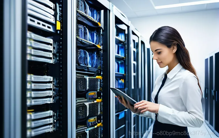 백석읍 파일서버출장방문수리점 - **Image Prompt 2: Expert On-Site Server Repair in Action**
    A highly skilled and focused IT techn...