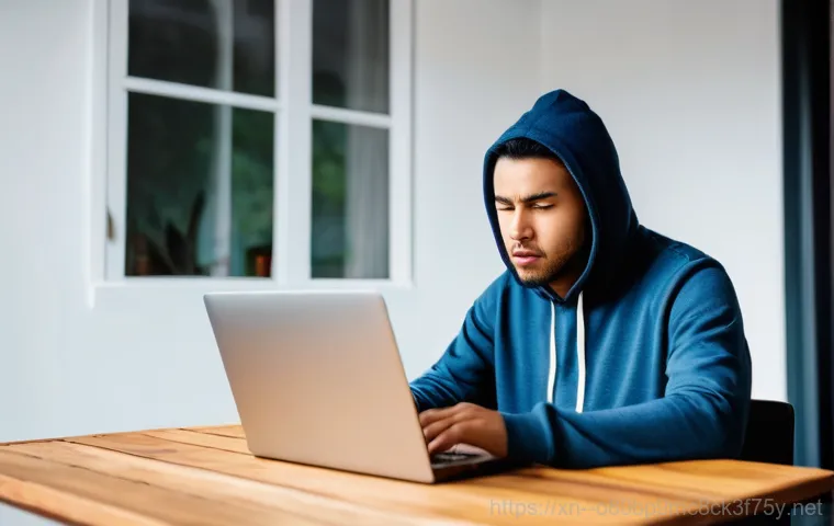 왕징면 STATUS_SESSION_TIMEOUT - **Prompt:** A young adult, male or female, sits at a home desk in front of a computer, looking utter...
