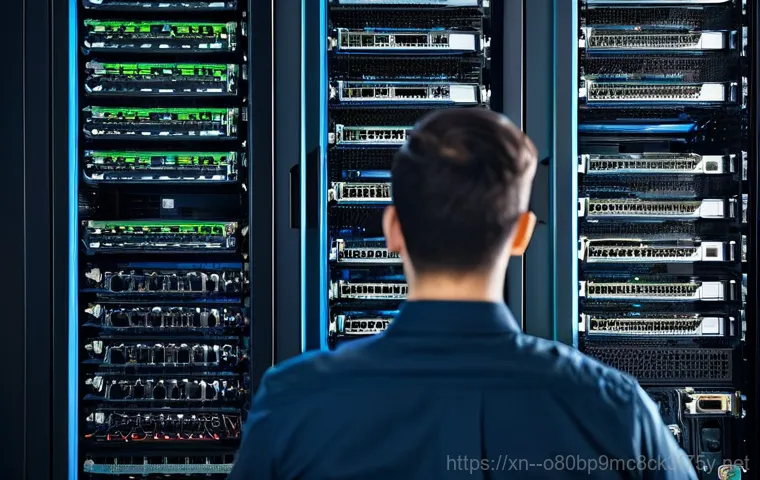 종암동 서버출장방문수리점 - **Prompt 2: On-Site Server Repair in Progress**
    A highly skilled male or female IT technician, f...