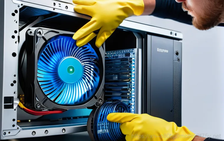 서천동 KERNEL_SECURITY_CHECK_FAILURE - A detailed, high-definition close-up shot of the internal components of a desktop computer. Focus on...