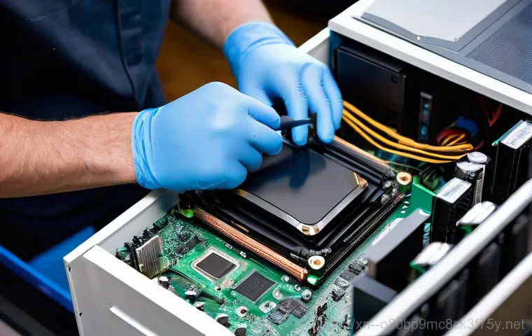 간석동 조립컴퓨터 pc 출장판매설치 - A professional, skilled male technician, dressed in a clean work uniform with a company logo on his ...