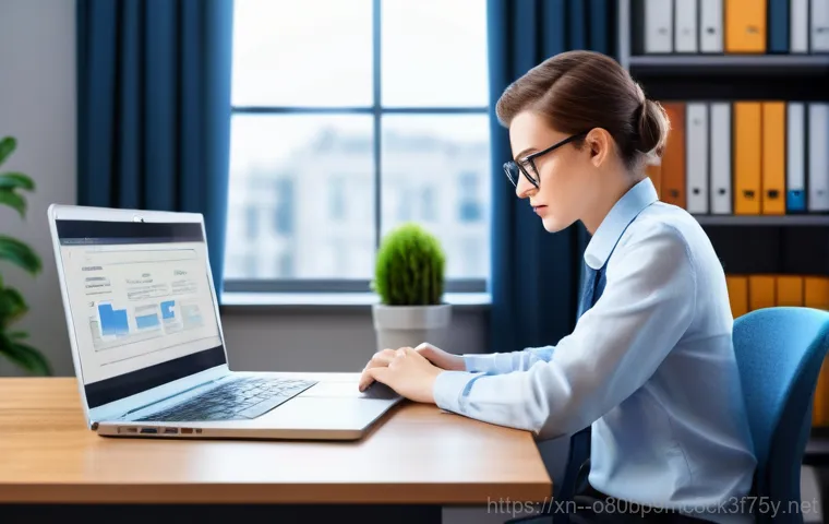 검암동 STATUS_SYSTEM_FILE_MISSING - A focused individual, wearing casual attire, sits at a desk, intently looking at a desktop computer ...