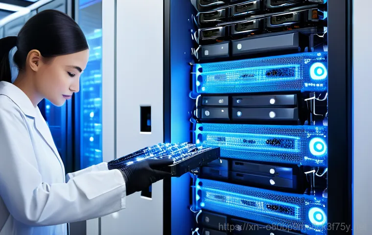 원서동 ftp서버출장방문수리점 - A professional male technician in a clean, branded work uniform is diligently working on an open com...