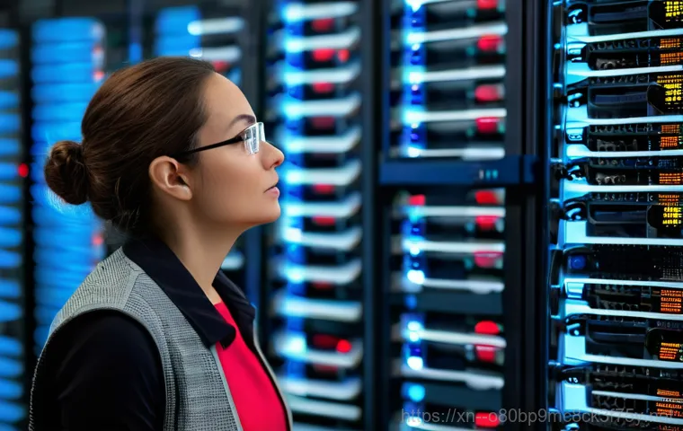 장충동 STATUS_CONTROL_C_EXIT - A user, a young woman with a smart casual blouse, is seated at a clean, modern workstation, gently p...