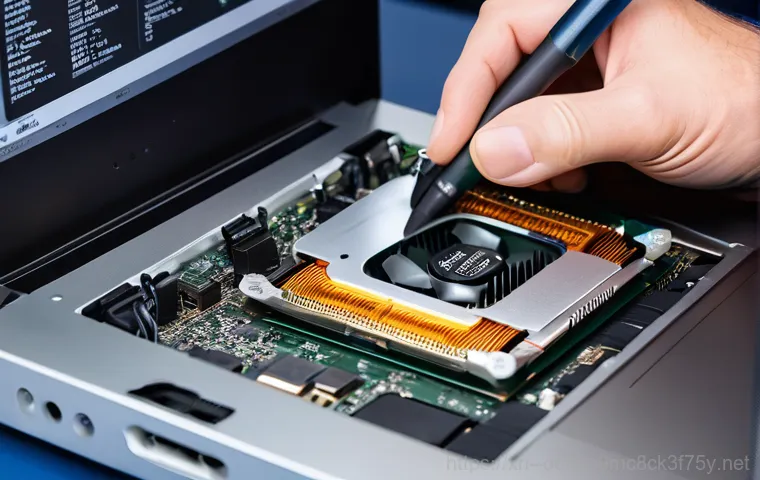 구월동 맥북프로 판매 및 수리 - A concerned individual looking closely at their older model MacBook (e.g., A1398 2013 Late) with a v...