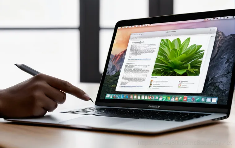 통의동 macosX재설치 포맷  초기화 - A professional IT blogger, a young woman in her late 20s, with a focused and slightly frustrated exp...