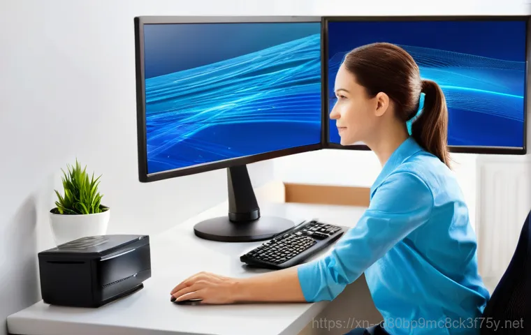 초동 DEVICE_DRIVER_MISMATCH - **Image Prompt 2: The Troubleshooting Moment**
    *   **Description:** A person, calmly focused, is...