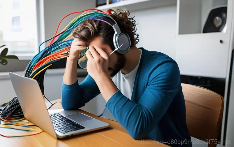 광사동 네트워크구축 설정 및 세팅오류해결 - A professional network technician, focused and detail-oriented, is meticulously organizing a complex...