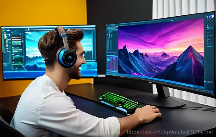 금광면 메모리조립 및 교체수리 - A highly detailed scene showing a skilled and focused computer technician in a clean, modern repair ...