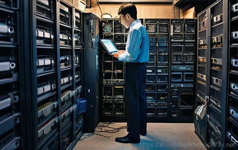 군포동 STATUS_DISK_FULL - **Prompt:** A young adult, looking exasperated, sits in front of a desktop computer with a prominent...