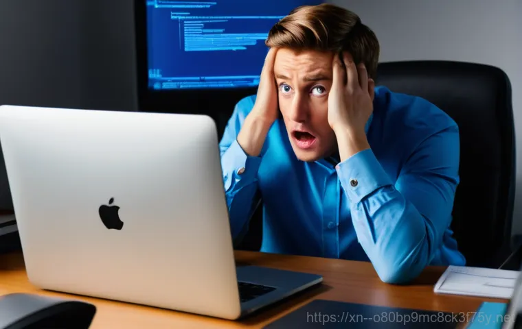 금오동 STATUS_STACK_UNDERFLOW - Image Prompt 1: The Panic of the Blue Screen**