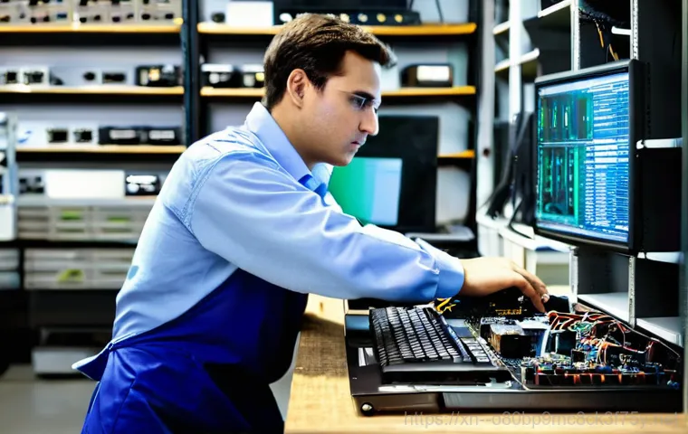 만안구 bootdevice - **An individual performing self-diagnosis on a desktop computer:**
    "A focused person, mid-30s, w...
