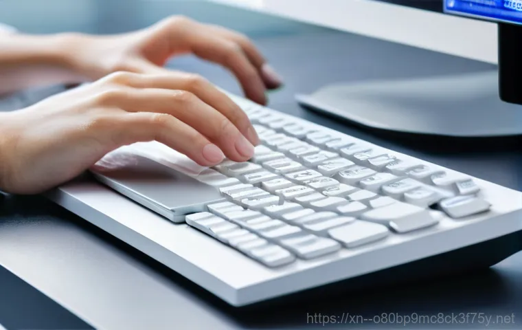 천현동 RAM조립 및 교체수리 - A person in their late 20s, dressed in a casual yet modest t-shirt and jeans, sits at a desk, lookin...