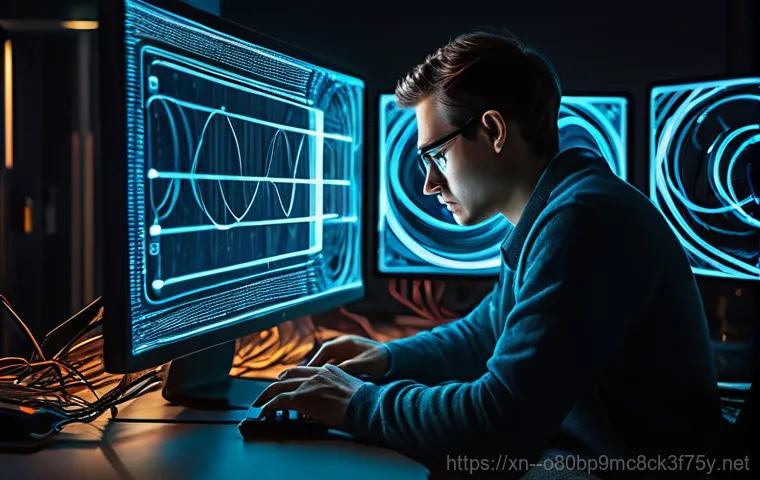 야탑동 NTFS_FILE_SYSTEM - **Image Prompt 1: The Desperate Moment of the Blue Screen of Death**
    A close-up of a computer mo...