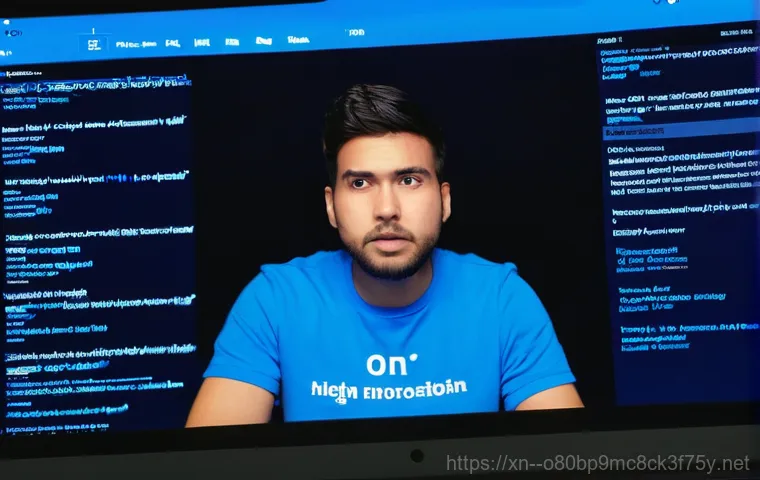 신평동 SYSTEM_SERVICE_EXCEPTION - **Prompt 1: The Abrupt Blue Screen Interruption**
    "A wide shot capturing a young professional, a...