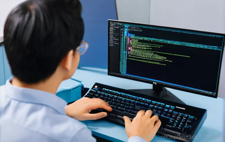 항동 UNMOUNTABLE_BOOT_VOLUME - **Prompt:** A close-up shot of a person's face, illuminated by the cold blue glow of a computer scre...