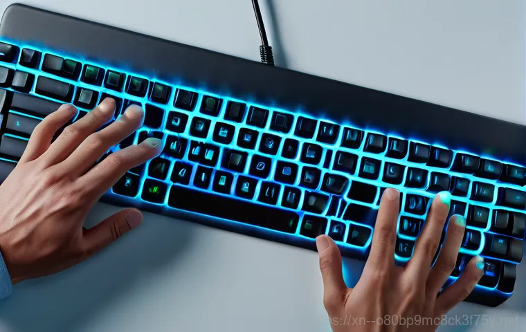 대흥동 STATUS_CONTROL_C_EXIT - A young man, wearing a casual t-shirt and jeans, sits in front of a gaming computer setup in a dimly...