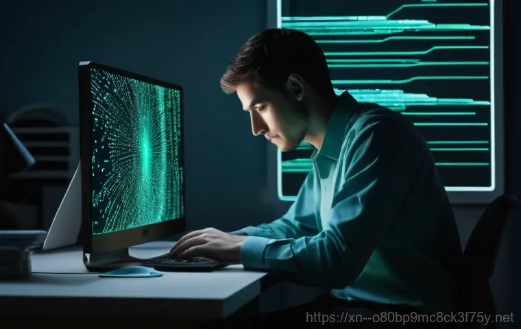 녹번동 STATUS_DISK_CORRUPTION - **Prompt 1: Digital Distress and Lost Treasure**
    A young adult, gender-neutral, sitting at a des...