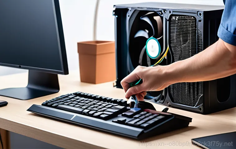 걸산동 WIN32K_LOCK_HELD_TOO_LONG - A close-up shot of a person's hands carefully installing or removing a RAM stick from a desktop comp...