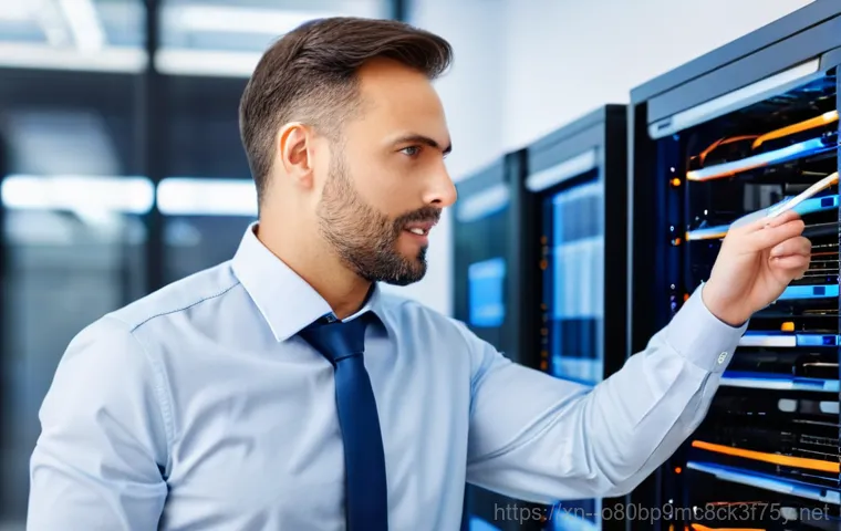 칠괴동 서버출장방문수리점 - **Image Prompt 2: Expert On-site Server Repair**
    A professional, competent female IT technician,...