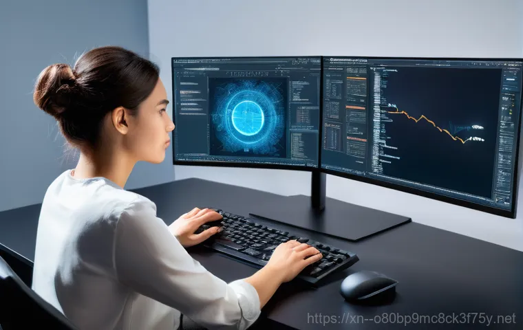 월곶동 STATUS_KERNEL_BOOT_DRIVE_ERROR - A close-up, high-angle shot inside an open desktop computer case. A pair of gloved hands are meticul...