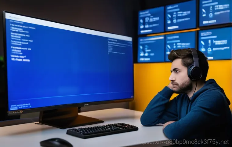 포곡읍 VIDEO_DRIVER_INIT_FAILURE - Image Prompt 1: The Frustration of the Blue Screen**