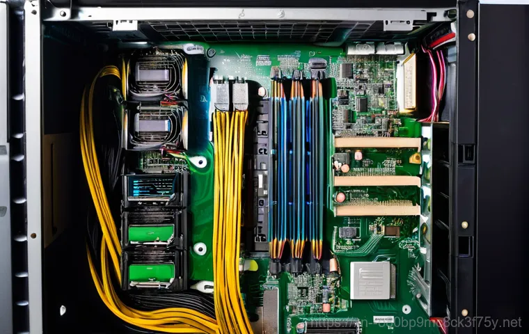 마전동 HARDWARE_INTERRUPT_STORM - **Prompt:** A visually abstract and dynamic depiction of a computer's CPU core being overwhelmed by ...