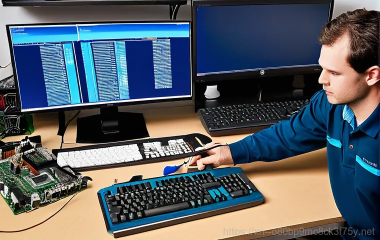 신내동 블루스크린 - **Image Prompt: The Sudden Halt**
    A close-up shot focusing on a computer monitor displaying a vi...
