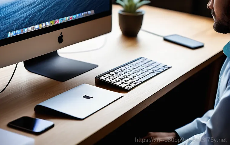 당산동 macosX재설치 포맷  초기화 - A split image illustrating the "before and after" transformation of a MacBook. On the left side, a p...