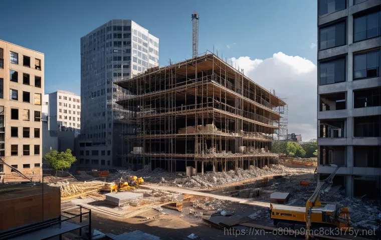 상대원동 STATUS_STACK_OVERFLOW - **Prompt:** A dynamic, panoramic view of a bustling urban redevelopment project in progress. In the ...