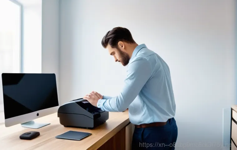 금토동 STATUS_DEVICE_OFFLINE - A young adult, approximately 20 years old, male or female, sits at a clean, modern desk in a home of...
