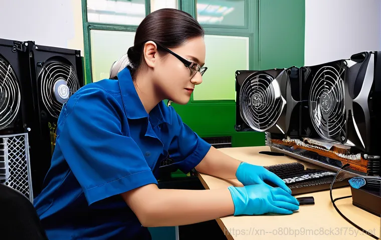 만송동 신호없음 - An image showing the inside of a desktop computer case. A person (wearing an anti-static wristband) ...