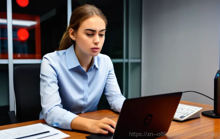 숭인동 네트워크구축 설정 및 세팅오류해결 - A professional male IT technician, wearing a clean polo shirt with a company logo, meticulously orga...