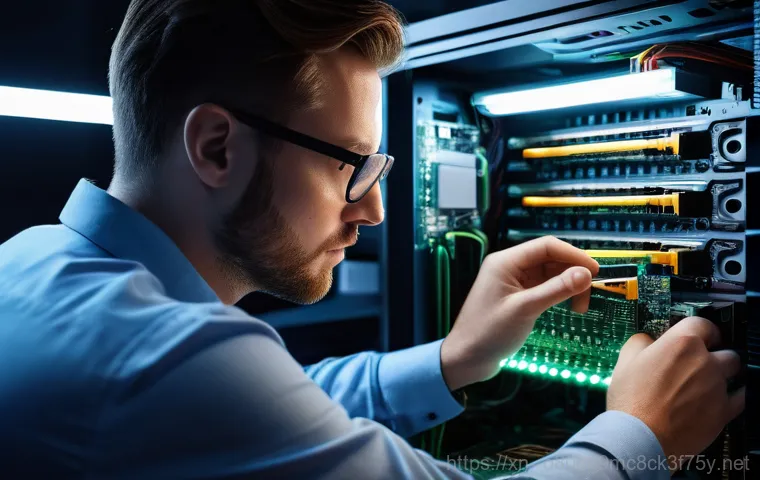 문봉동 STATUS_KERNEL_DATA_CORRUPTION - A person, looking frustrated and confused, stares at a computer monitor displaying a bright blue scr...