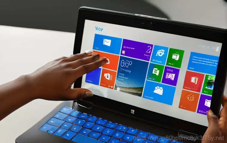 화성시 윈도우8 windows8 재설치 포맷  초기화 - **Prompt 1: Frustrated User with Slow Windows 8 Laptop**
    A realistic depiction of an adult, poss...