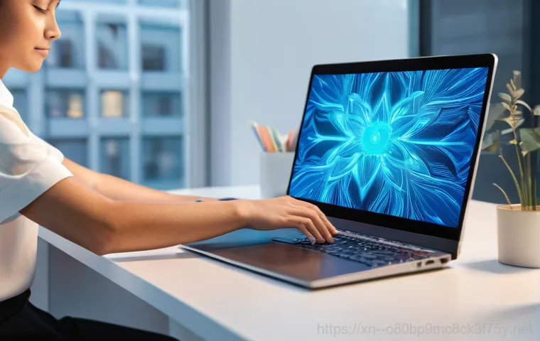 연양동 SOFTWARE_EXCEPTION - **Image Prompt 2: Blue Screen's Enigma and Hidden Threats**
    A cinematic, slightly dimly lit scen...