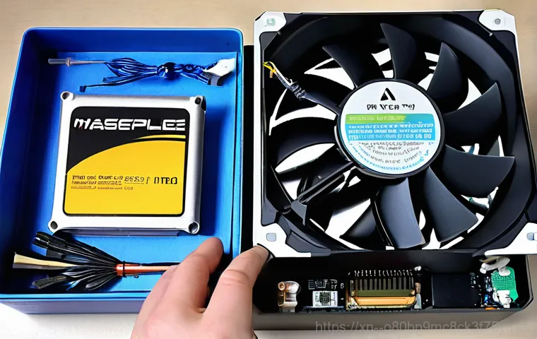 다남동 쿨러조립 및 교체수리 - **Air vs. Liquid Cooler Comparison**: A clean, brightly lit, slightly futuristic workshop or laborat...