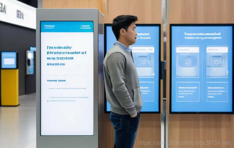 독곡동 STATUS_INSTRUCTION_FAILED - Prompt 1: Frustrated User at a Kiosk**