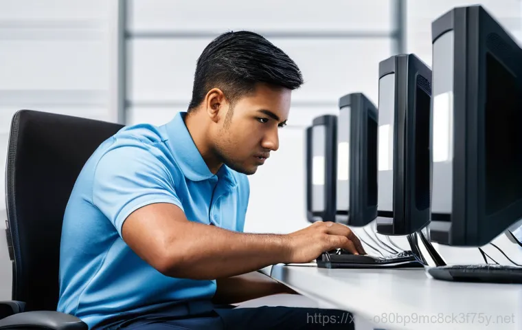 설운동 BAD_SYSTEM_CONFIG_INFO - A deeply frustrated and anxious person, possibly an adult in their late 20s to early 40s, sitting in...