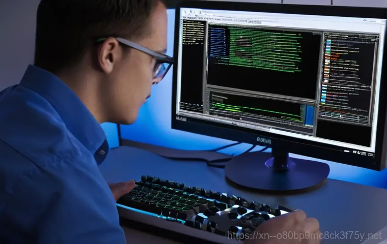 사직동 SYSTEM_THREAD_EXCEPTION_NOT_HANDLED - **Sudden Blue Screen Frustration**
    A young adult, casually dressed, sits at a modern desk with a...