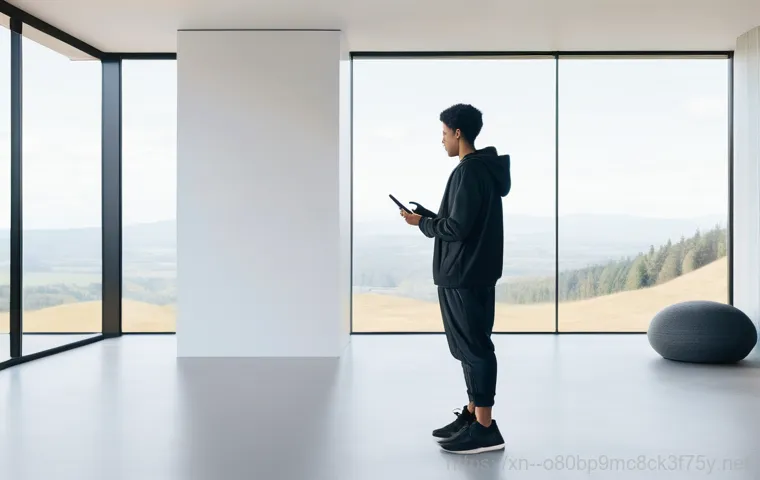 화평동 STATUS_NO_MEMORY - **"A young adult, male or female, seated in a modern, slightly cluttered room, overwhelmed by a swir...