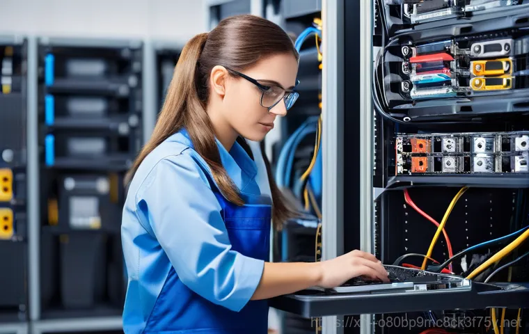여주시 서버출장방문수리점 - **Prompt 1: Unexpected Server Downtime in an Office**
    "A chaotic and stressful scene in a modern...