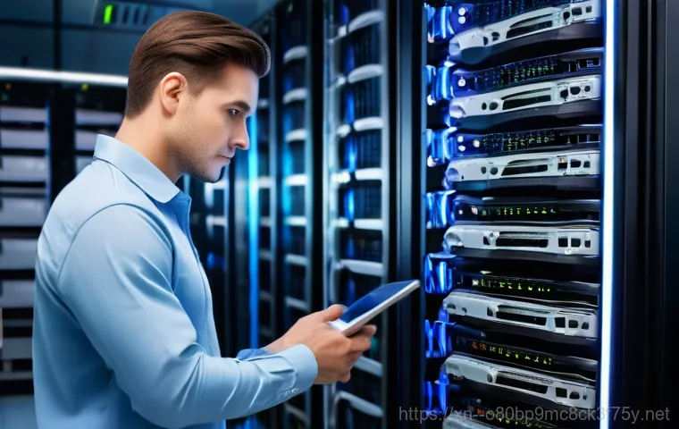 여주시 서버출장방문수리점 - **Prompt 2: Professional On-Site Server Repair**
    "A highly skilled and focused female technician...