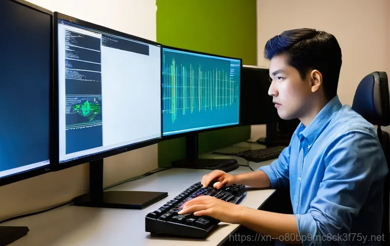 선주지동 VIDEO_TDR_FAILURE - **Prompt 1: The Sudden Blue Screen Interruption**
    A realistic, high-definition image of a young ...